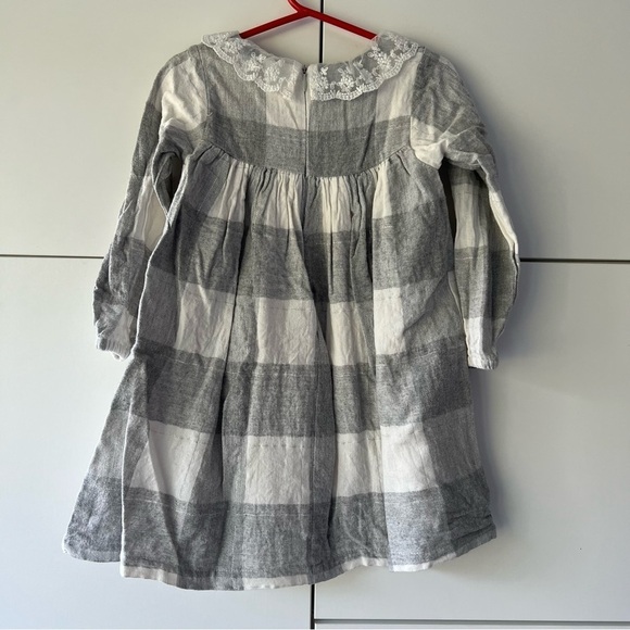 Eligo Grey Glitter Plaid Flannel Collared Dress - Picture 4 of 5